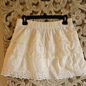 J.Crew Elegant White Lace Skirt